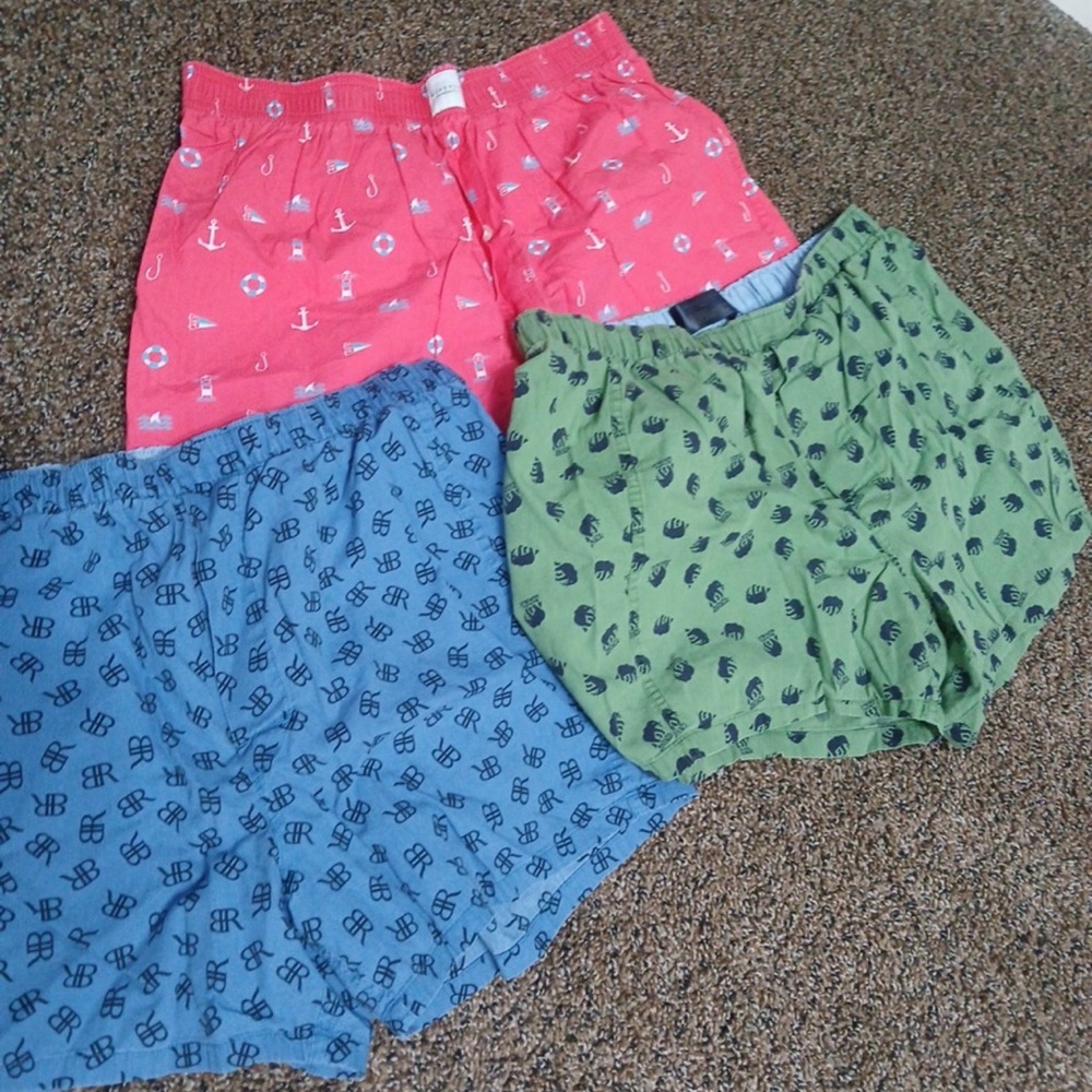 Banana republic Three-Pack Patterned Boxer Briefs - Coral, Blue, Green